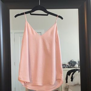 Blush pink silk tank